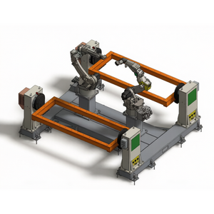 Head and tail frame H workstation - integrated - dual robot welding workstation