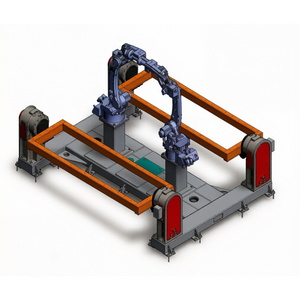 Head and tail frame H workstation - integrated - dual robot welding workstation