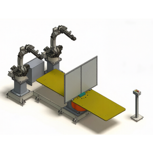 Dual robot horizontal rotary positioner