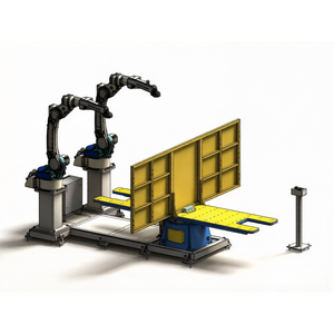 Dual robot horizontal rotary positioner